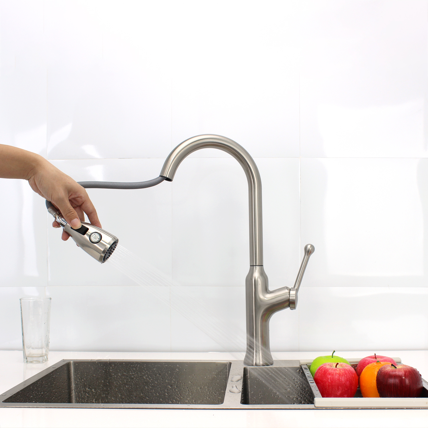 stainless steel single handle 3 way faucet