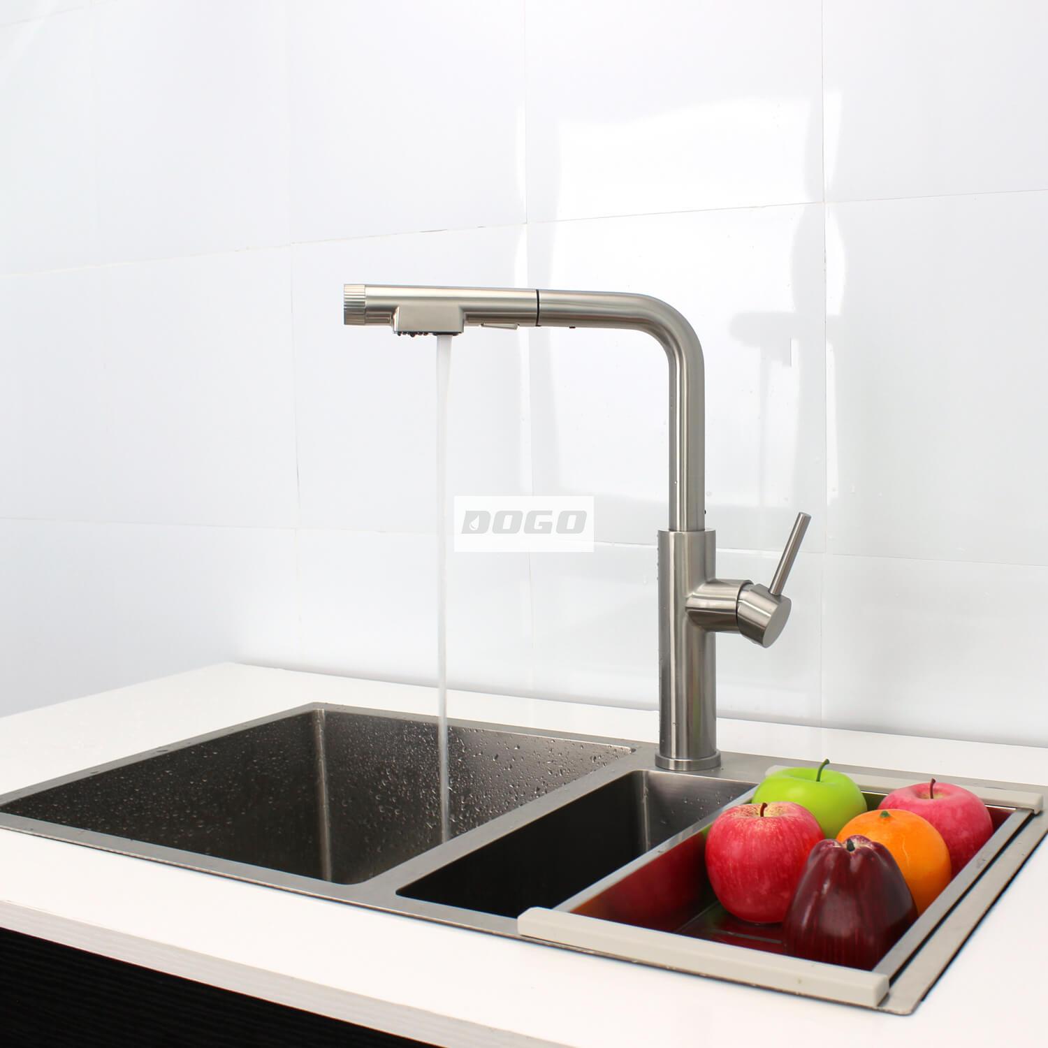 stainless steel single handle 3 way faucet