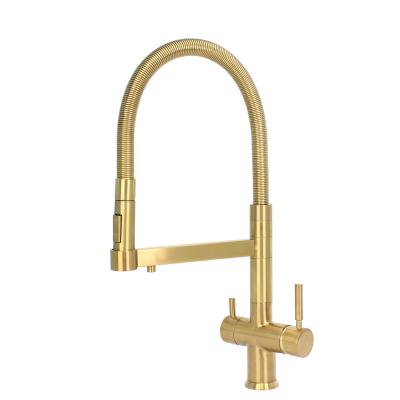 3 Way Pull out Spring Type Faucet--AntI Brass