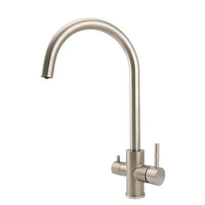 Economic 3 Wege Wasserhahn 3 in1 Fitting Stainless Steel Brushed Finished