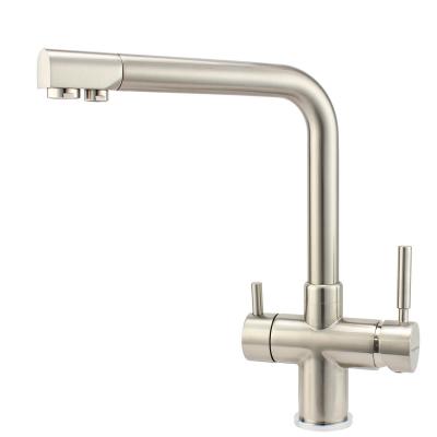 4 Way Kitchen Faucet Nickel Brushed