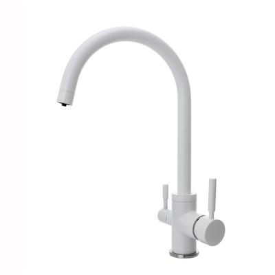 Solid Brass 3 Way Filter Tap White Coating