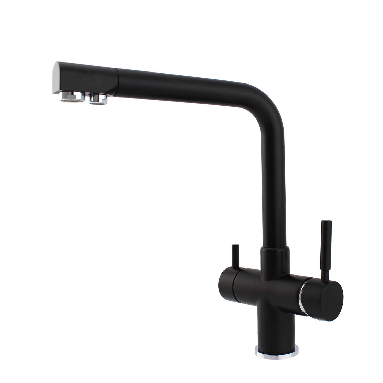 Matt Black 5 Way Faucet Chilled And Soda Filter Water Tap