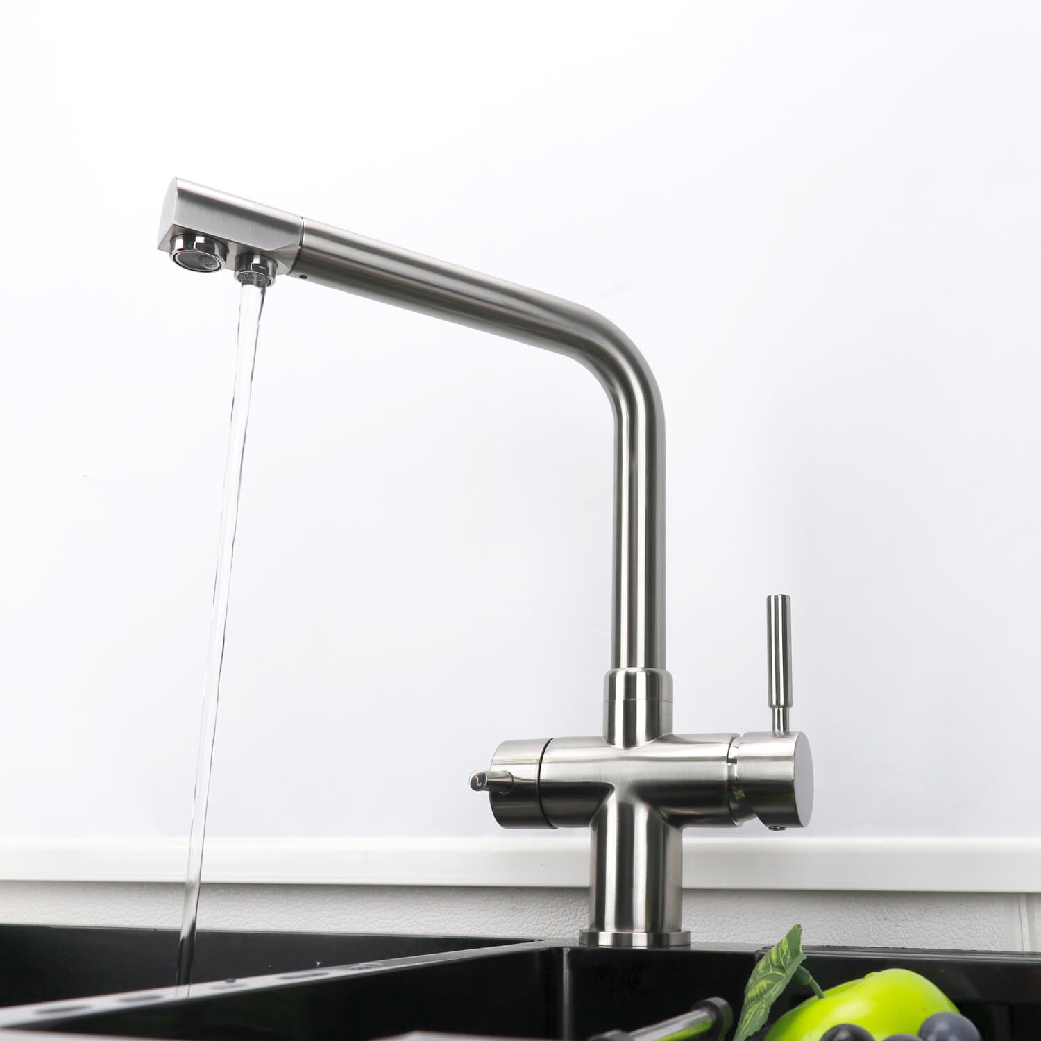 Matt Black 5 Way Faucet Chilled And Soda Filter Water Tap