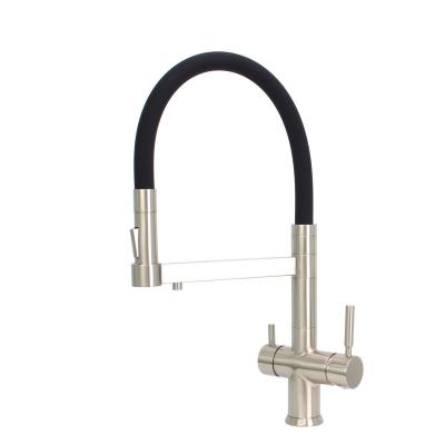 Nickel Brushed 3 Way Pull down Kitchen Faucet
