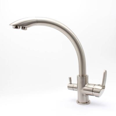 Nickel Brushed Tri Flow Kitchen Faucet