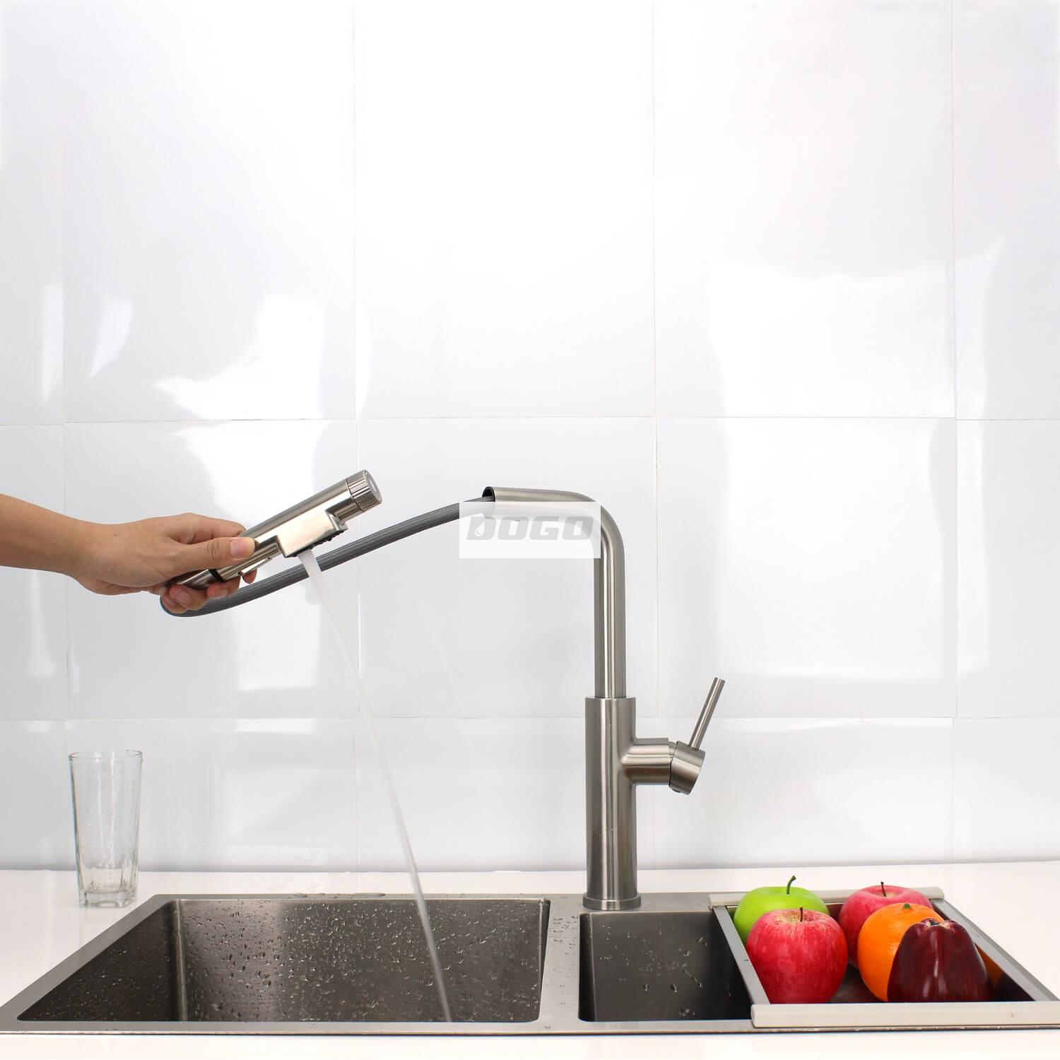 Lead Free Single Handle 3 Way Pull Out Sink Mixer Kitchen Taps