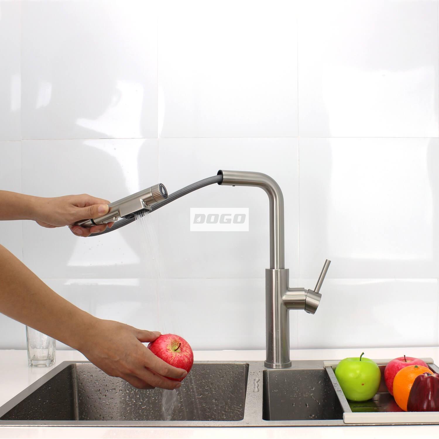 Lead Free Single Handle 3 Way Pull Out Sink Mixer Kitchen Taps