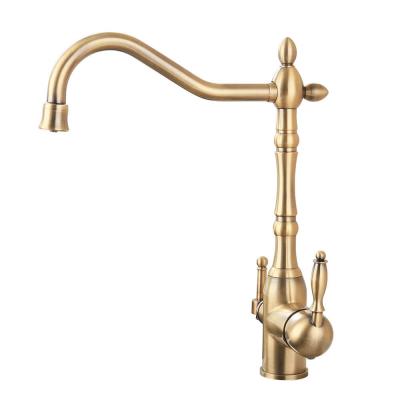 Italian Style Anti Brass Golden 3 Way Faucet